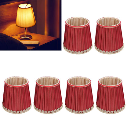 Small Lamp Shade Fabric Wine Red Golden Edge Lampshade for E14 Table Chandelier Wall Lamp