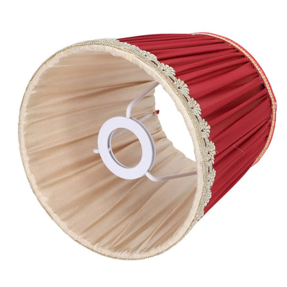 Small Lamp Shade Fabric Wine Red Golden Edge Lampshade for E14 Table Chandelier Wall Lamp