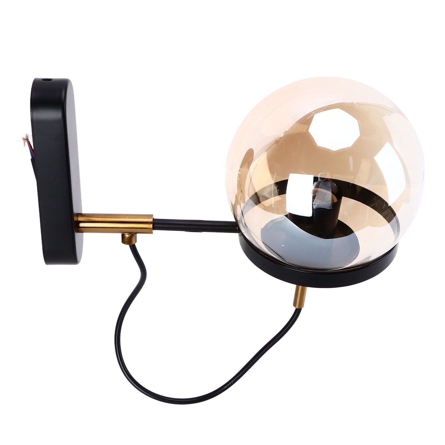Wall Lamp Blowing Technology Transparent Soft Lighting Fashion Design Glass Ball Lamp 110‑220VBlack Tan Lampshade