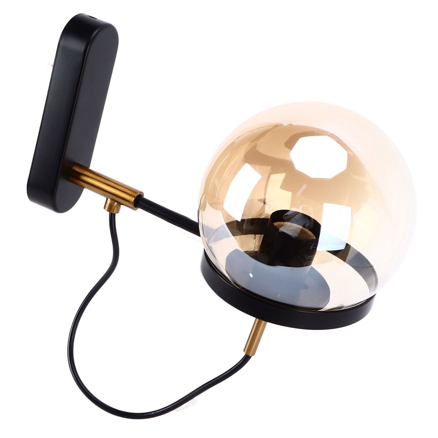 Wall Lamp Blowing Technology Transparent Soft Lighting Fashion Design Glass Ball Lamp 110‑220VBlack Tan Lampshade