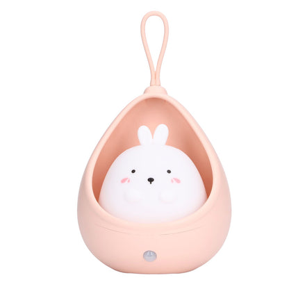 Night Light White Bunny Shape LED Kids Induction Night Lamp with USB Cable for Children's Room Bedroom