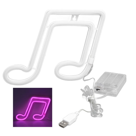 LED Neon Light Music Note Neon Night Light Concert Wall Lamp Party Wall Hanging Neon LampPink Light