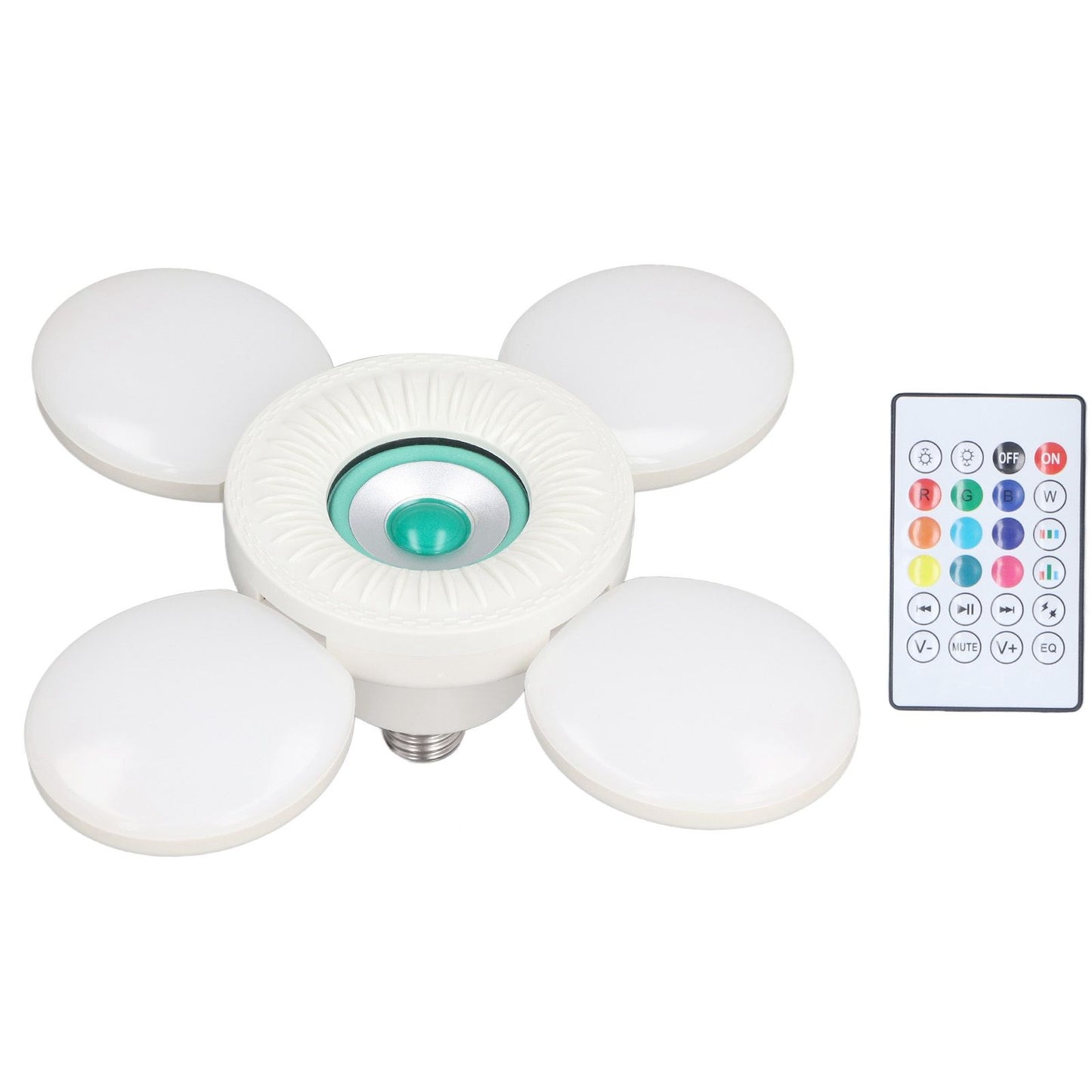 Deformable Lamp RGB Color Light Adjustable Angle Foldable Design Remote Control Speaker Lightbulb 85‑265V