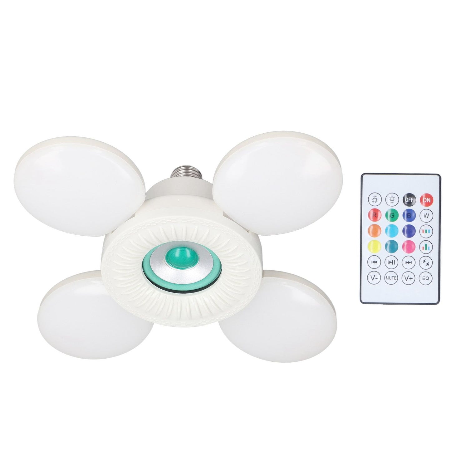 Deformable Lamp RGB Color Light Adjustable Angle Foldable Design Remote Control Speaker Lightbulb 85‑265V