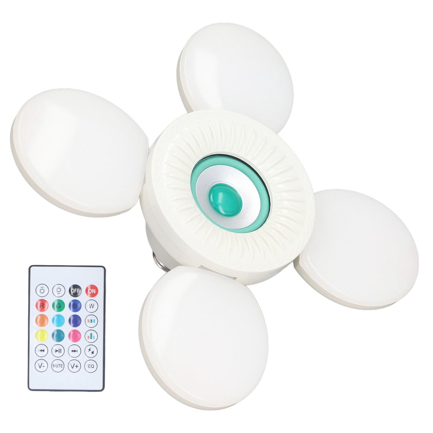 Deformable Lamp RGB Color Light Adjustable Angle Foldable Design Remote Control Speaker Lightbulb 85‑265V