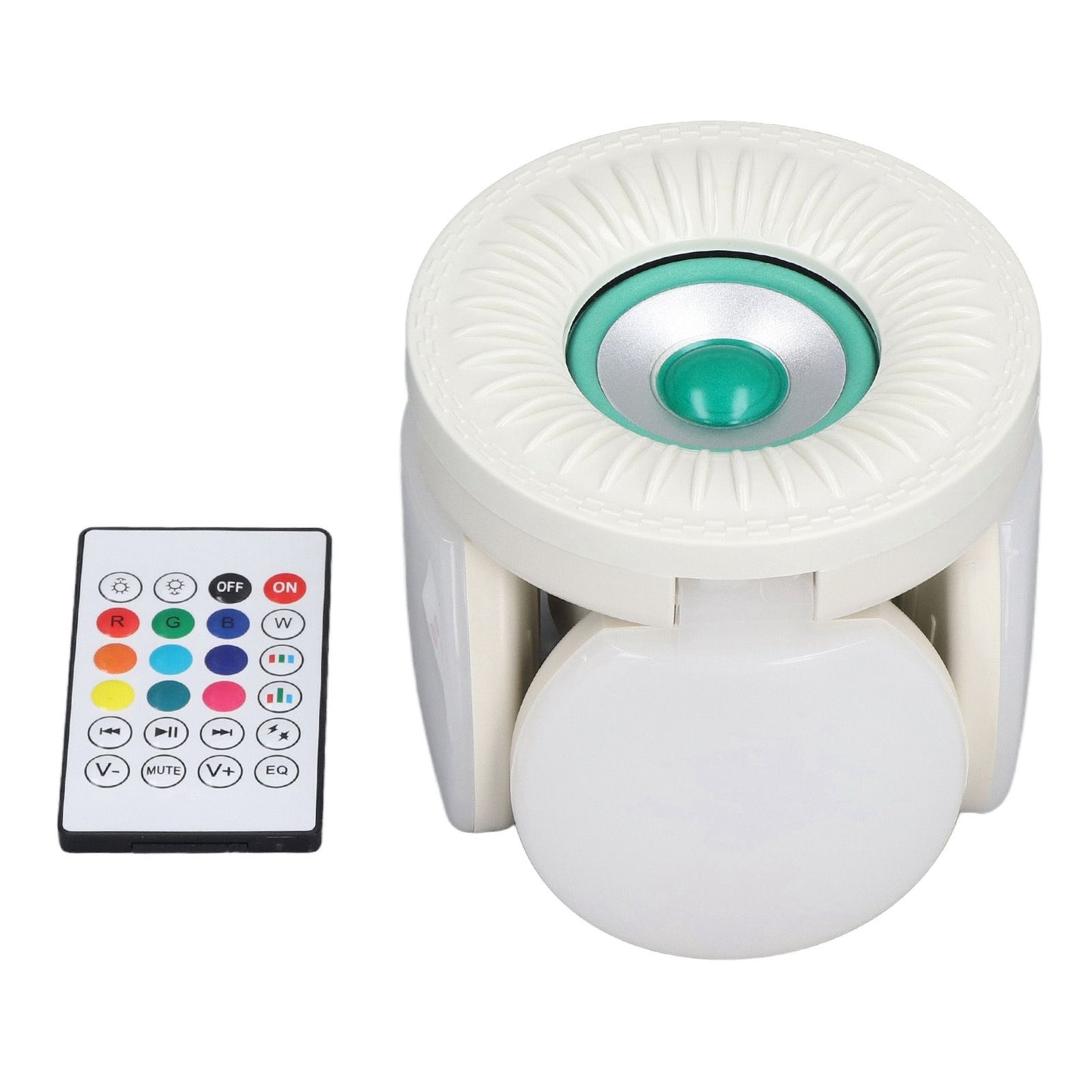 Deformable Lamp RGB Color Light Adjustable Angle Foldable Design Remote Control Speaker Lightbulb 85‑265V