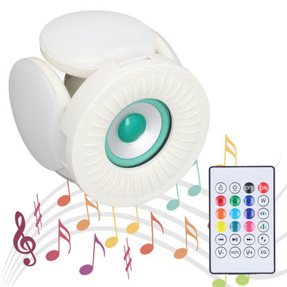 Deformable Lamp RGB Color Light Adjustable Angle Foldable Design Remote Control Speaker Lightbulb 85‑265V