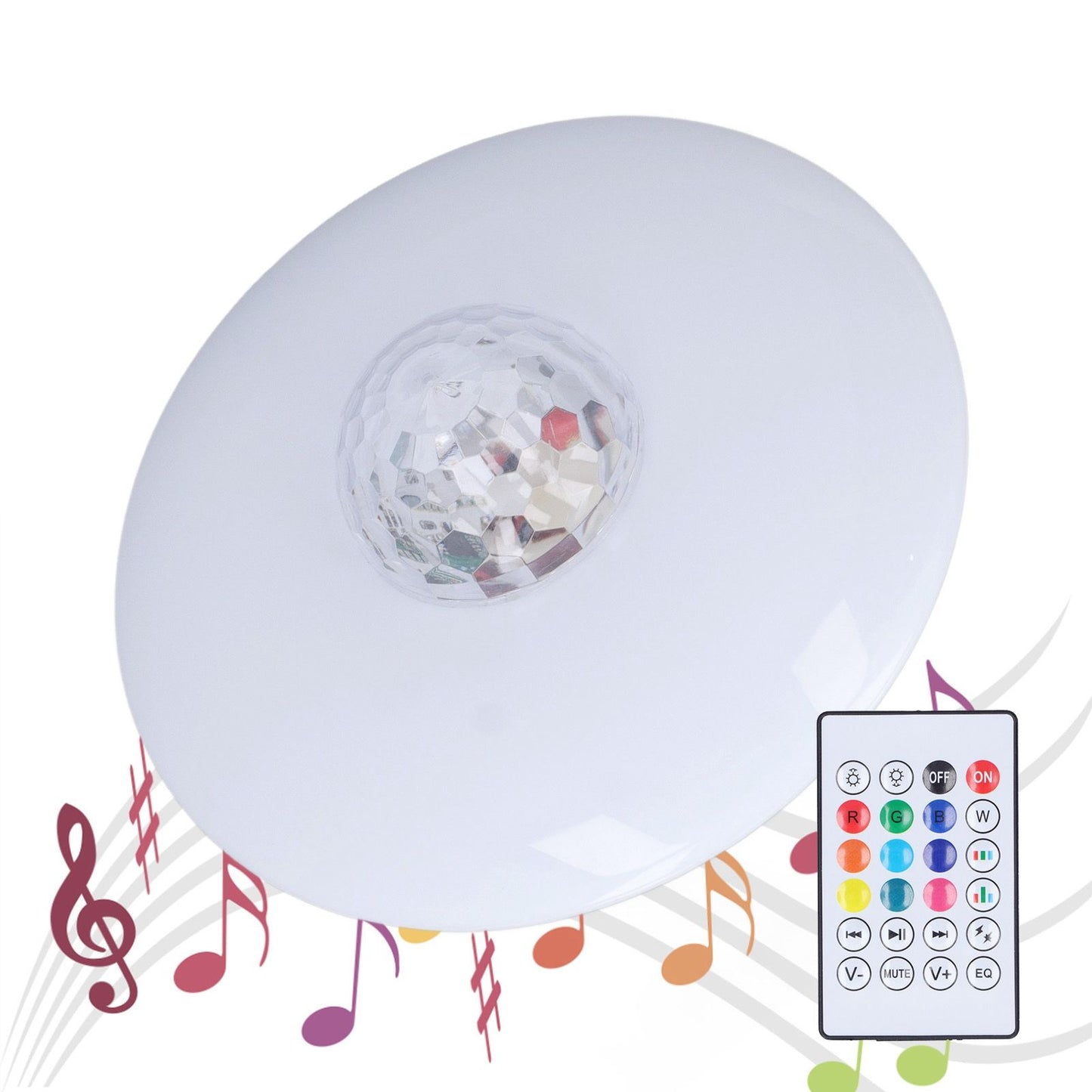LED Projection Light Bluetooth Lamp Dynamic Ripple Effect E27 RGB Remote Control 24W 85‑265V