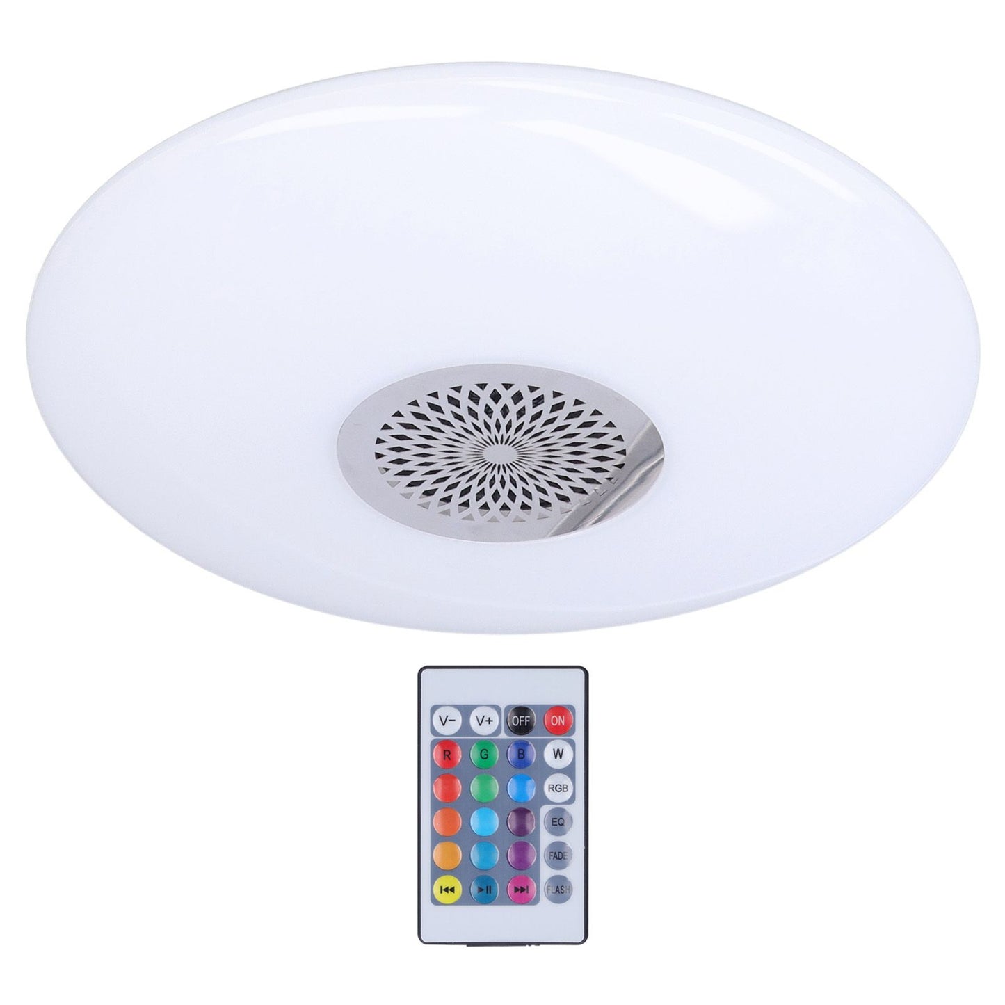 24W E27 RGB Color Changing Music Lamp with Remote Control Smart Music Speaker Ceiling Light 85‑265V