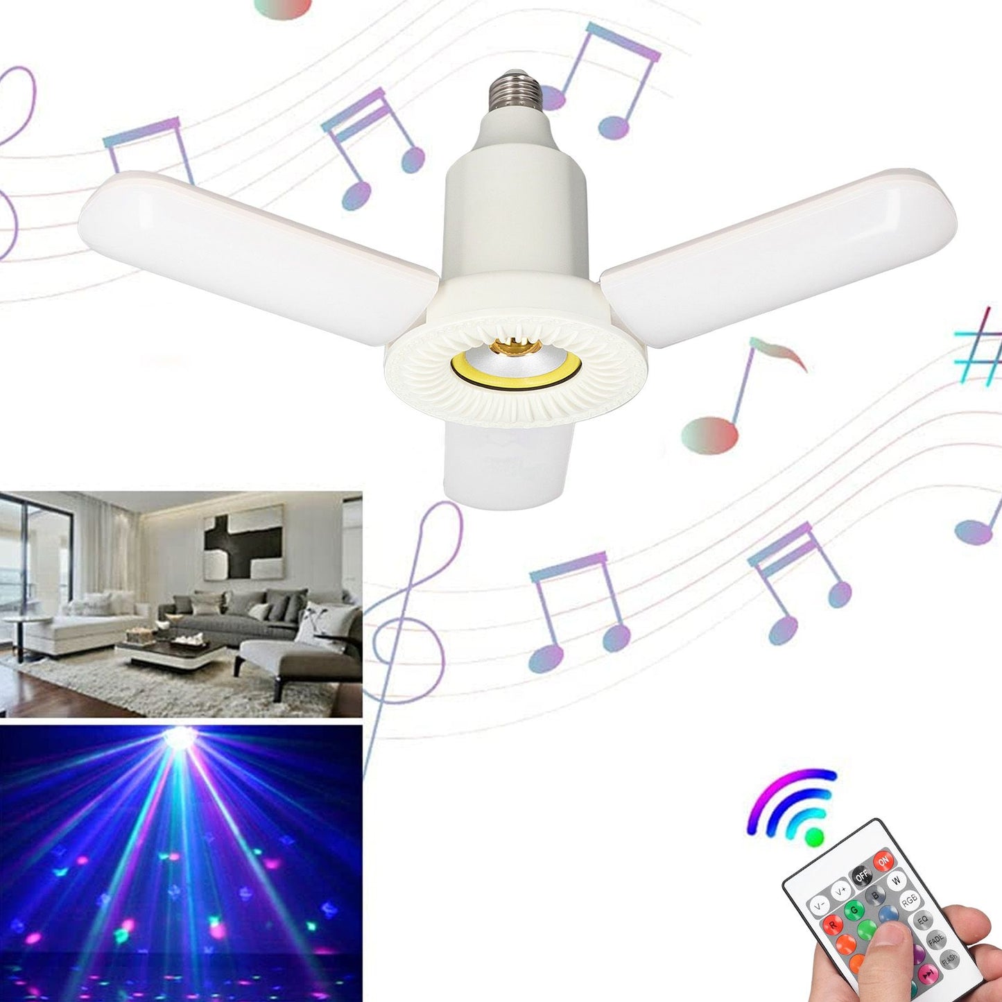 Deformable Lamp Energy Saving Environmental RGB Color Light Foldable Design LED Garage Light 86V‑265V