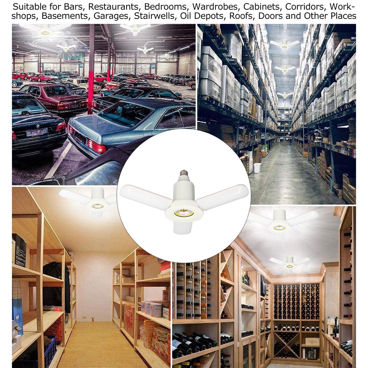Deformable Lamp Energy Saving Environmental RGB Color Light Foldable Design LED Garage Light 86V‑265V