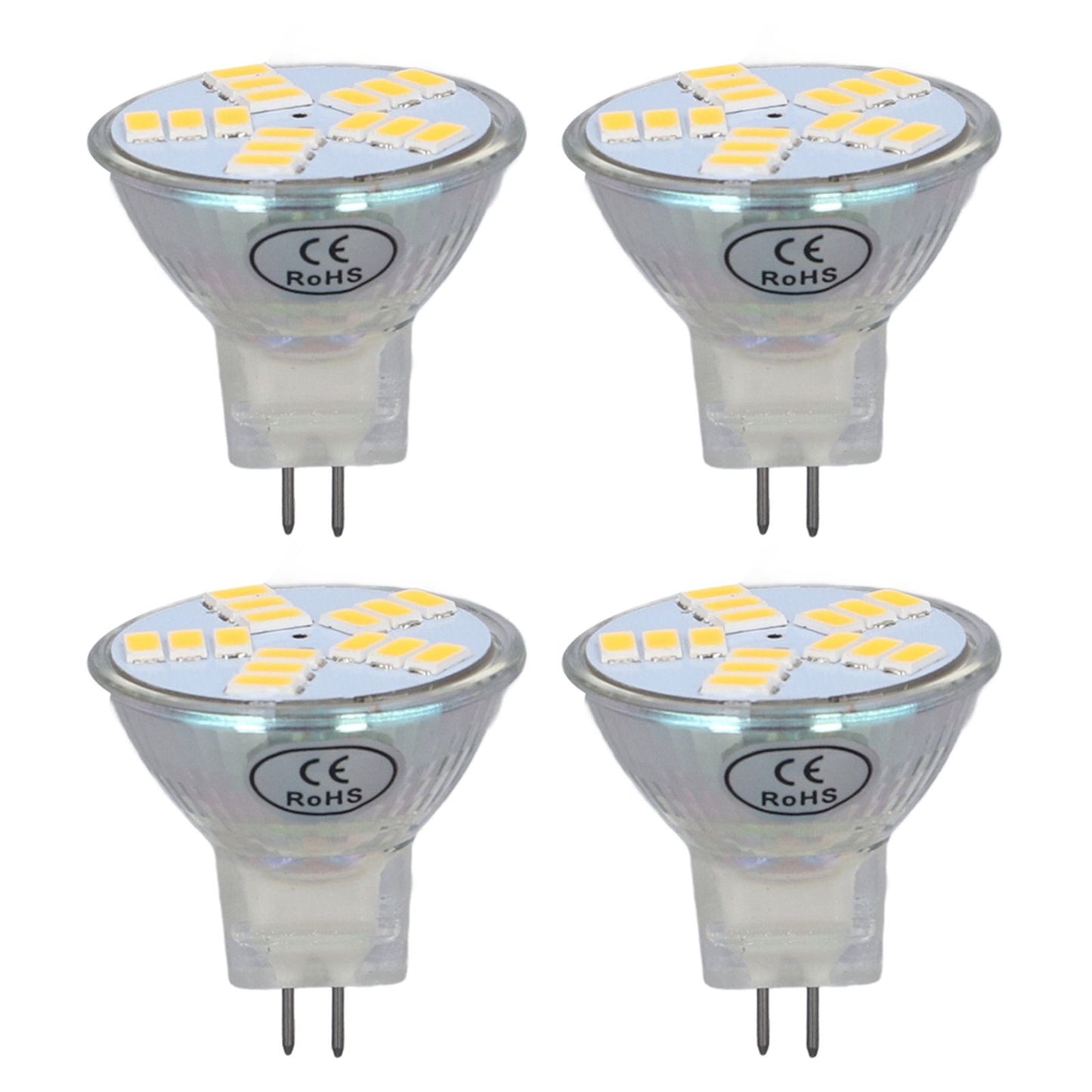 4Pcs MR11 LED Bulb 5W 500lm Bulb Replacement with 15 Beads Double Pin Base for Spotlight Landscape LampWarm White