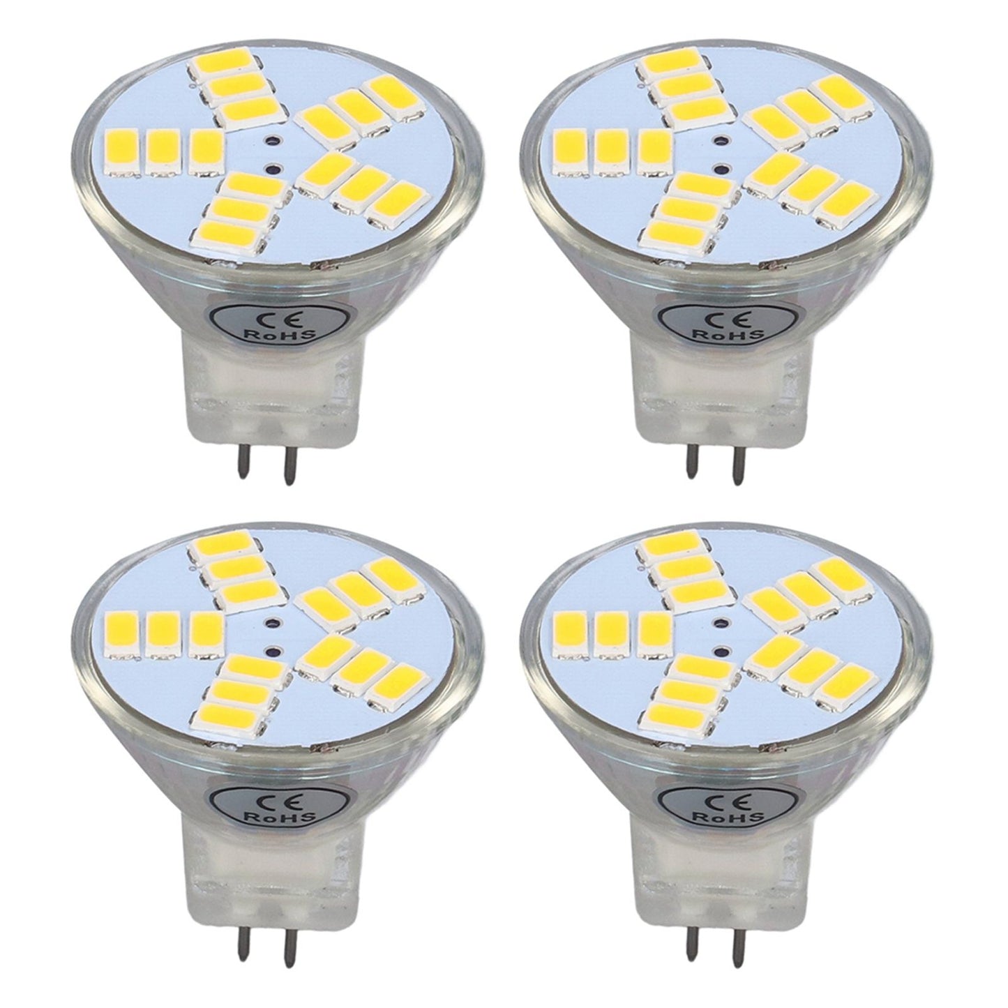 4Pcs MR11 LED Bulb 5W 500lm Bulb Replacement with 15 Beads Double Pin Base for Spotlight Landscape LampWarm White