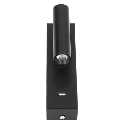 Wall Mounted Reading Light Minimalist Fashion LED Wall Lamp with Switch USB Port for Indoor Bedroom 100‑240V
