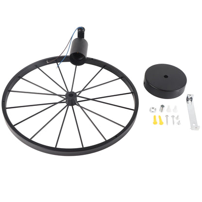 Wall Lamp Decorative Wheel Light Retro Industrial Style Iron for Balcony Corridor Black