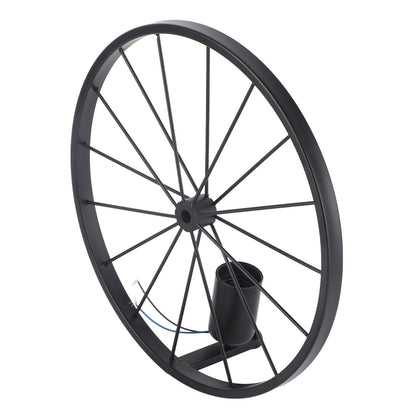 Wall Lamp Decorative Wheel Light Retro Industrial Style Iron for Balcony Corridor Black