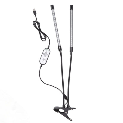Plant Grow Light Dimmable Timing Full Spectrum USB Powered Dual Head Clip On LED Plant Lamp for Indoor 30W
