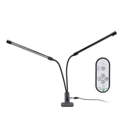 Plant Grow Light Dimmable Timing Full Spectrum USB Powered Dual Head Clip On LED Plant Lamp for Indoor 30W