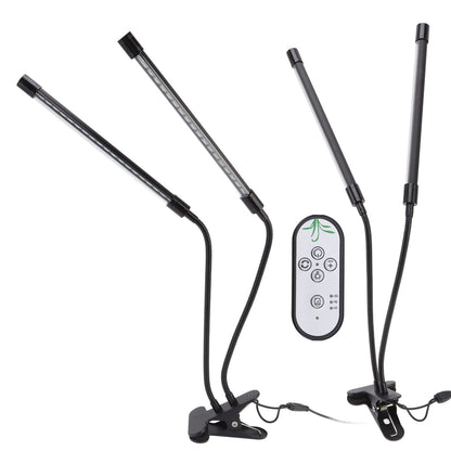 Plant Grow Light Dimmable Timing Full Spectrum USB Powered Dual Head Clip On LED Plant Lamp for Indoor 30W