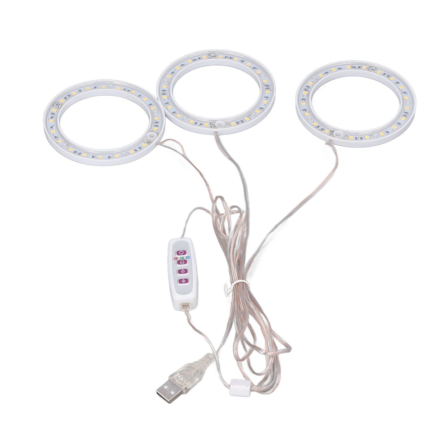 LED Plant Grow Lights Full Spectrum USB Growing Light Timing 5 Level Dimming for Indoor Plant Growing Pink Purple Light