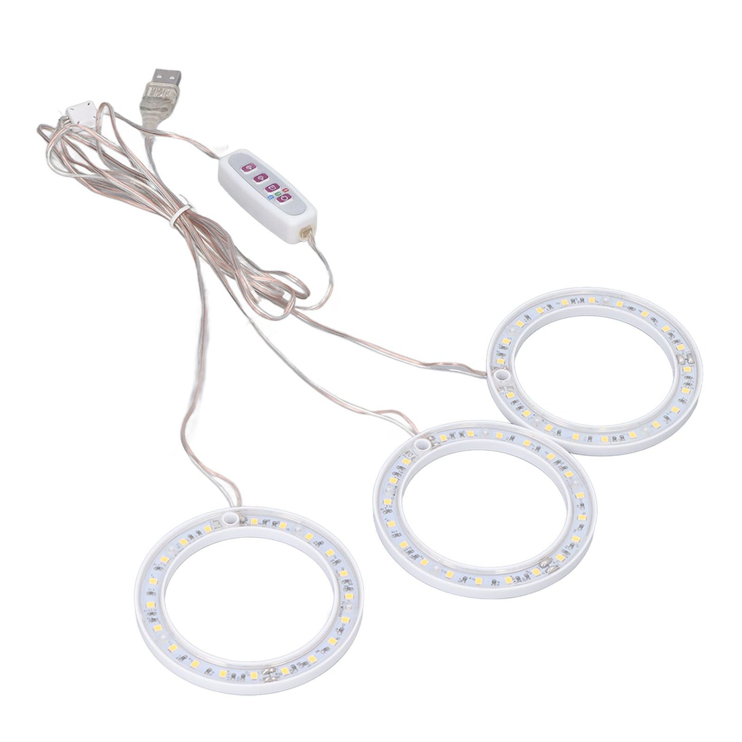 LED Plant Grow Lights Full Spectrum USB Growing Light Timing 5 Level Dimming for Indoor Plant Growing Pink Purple Light