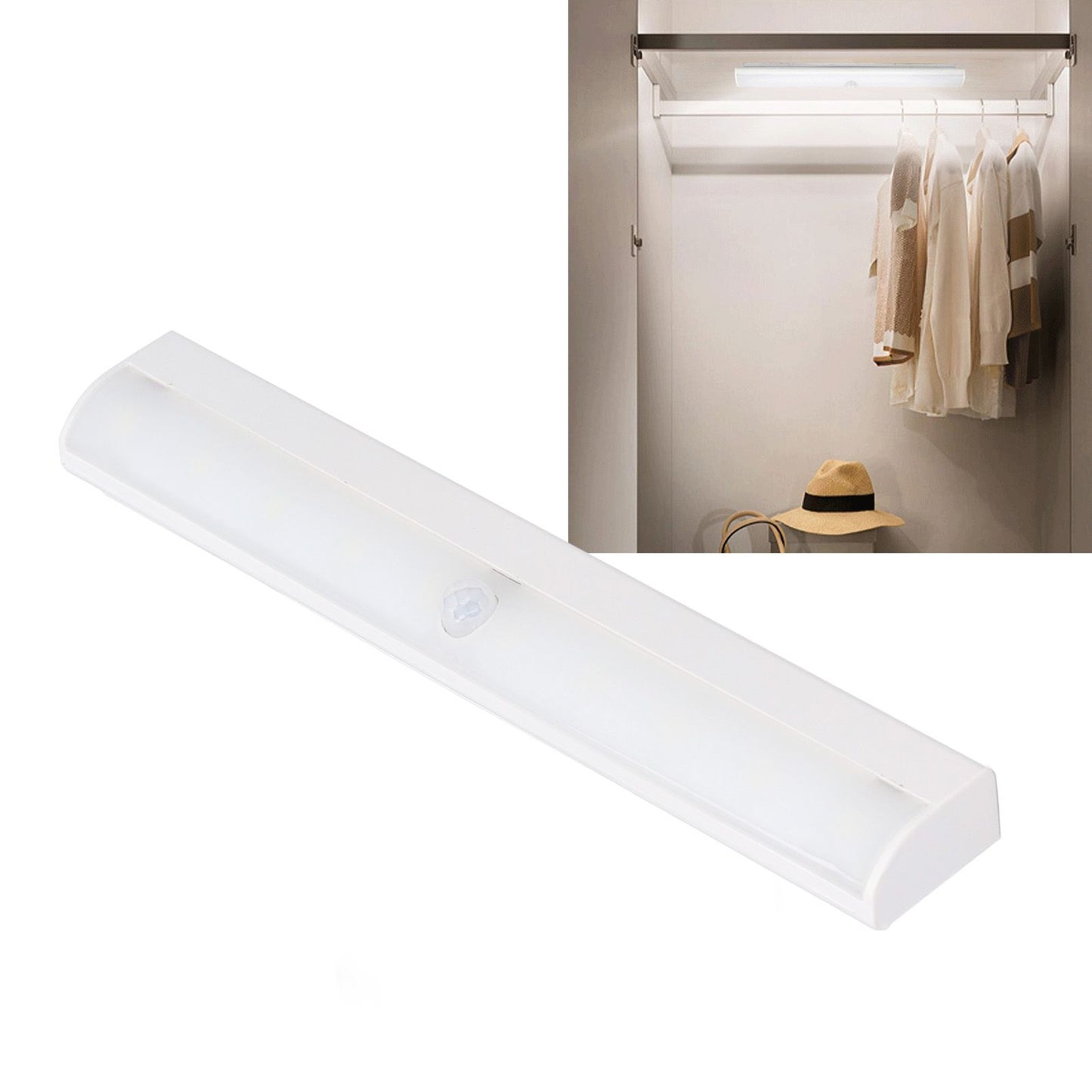 Motion Sensor LED Closet Light White Night Lamp Ultrathin for Kitchen Cabinet Bedroom Stairways