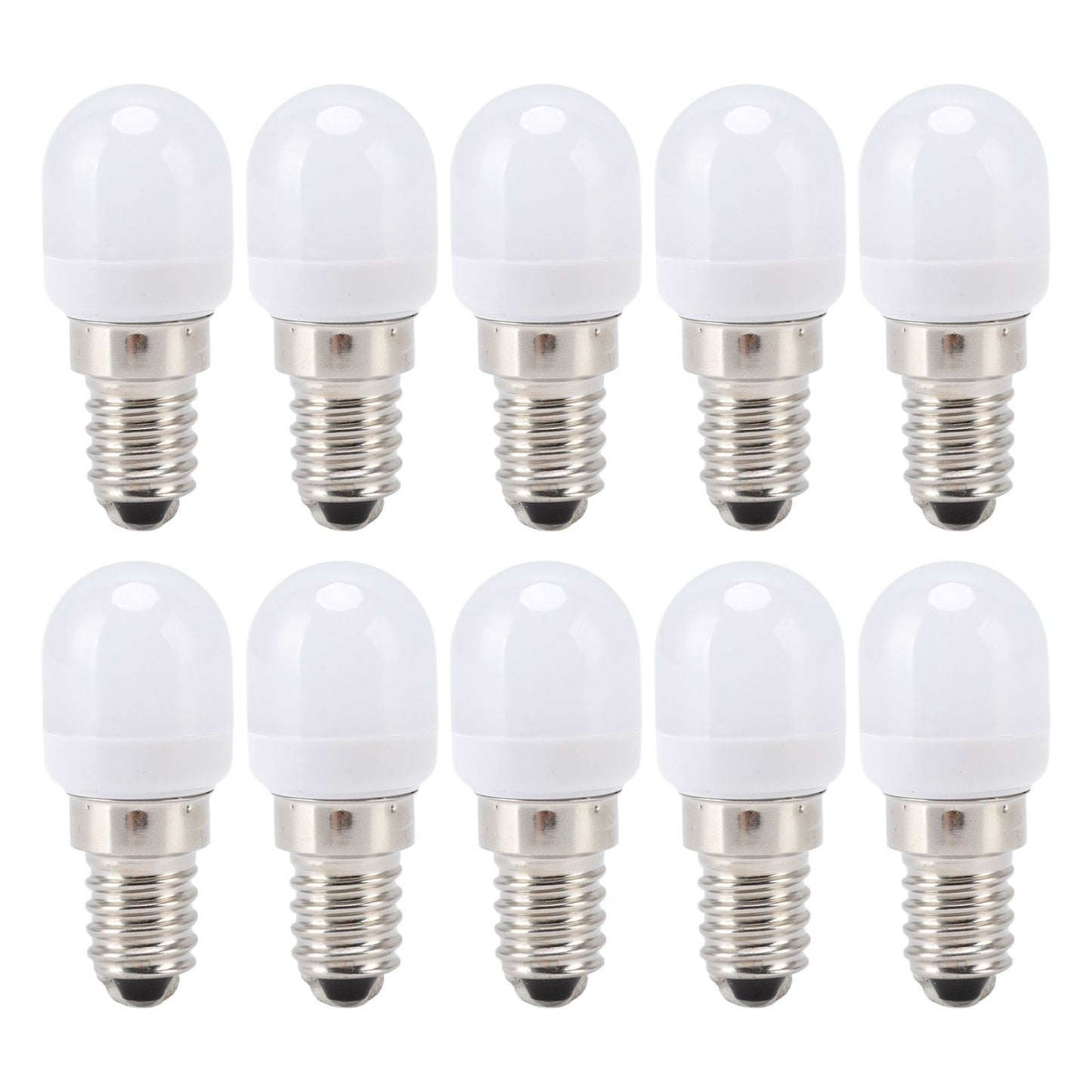 10Pcs E14 Light Bulb Stainless Steel 1.5W 220V LED Bulb for Chandelier Ceiling Cabinet Wall Table Lamps Warm White Light