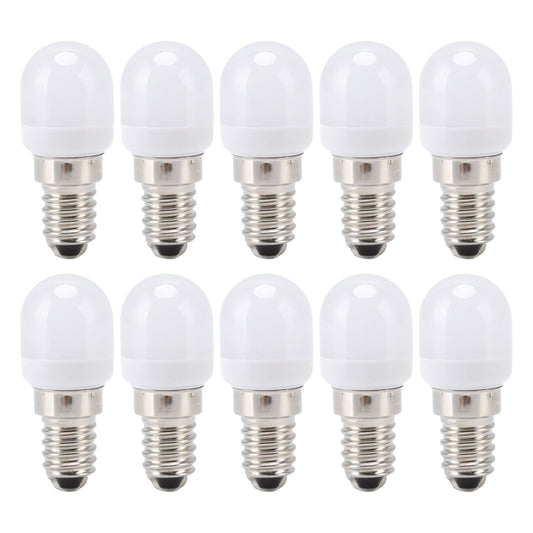 10Pcs E14 Light Bulb Stainless Steel 1.5W 220V LED Bulb for Chandelier Ceiling Cabinet Wall Table Lamps Warm White Light