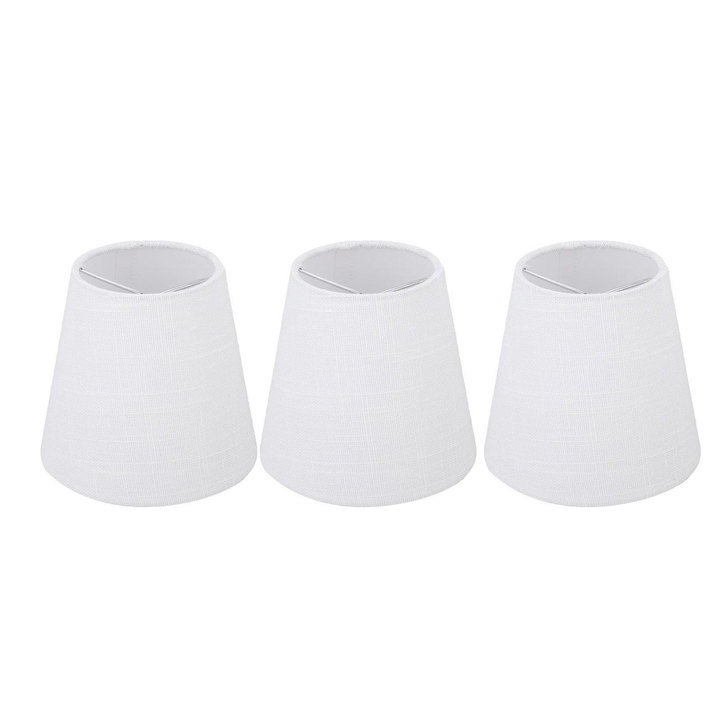 6Pcs White Fabric Lampshade Kit Modern Minimalist Lampshade for Candelabra Floor Table Chandelier Wall