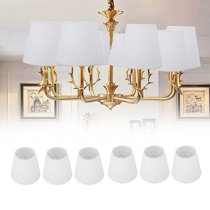6Pcs White Fabric Lampshade Kit Modern Minimalist Lampshade for Candelabra Floor Table Chandelier Wall