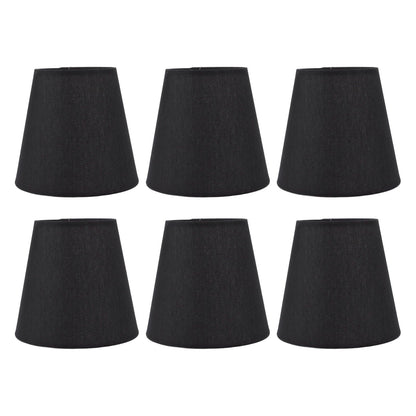 6Pcs Lampshade Lamp Shade Modern Simple Style Home Decoration Black for Small E14 Bulb