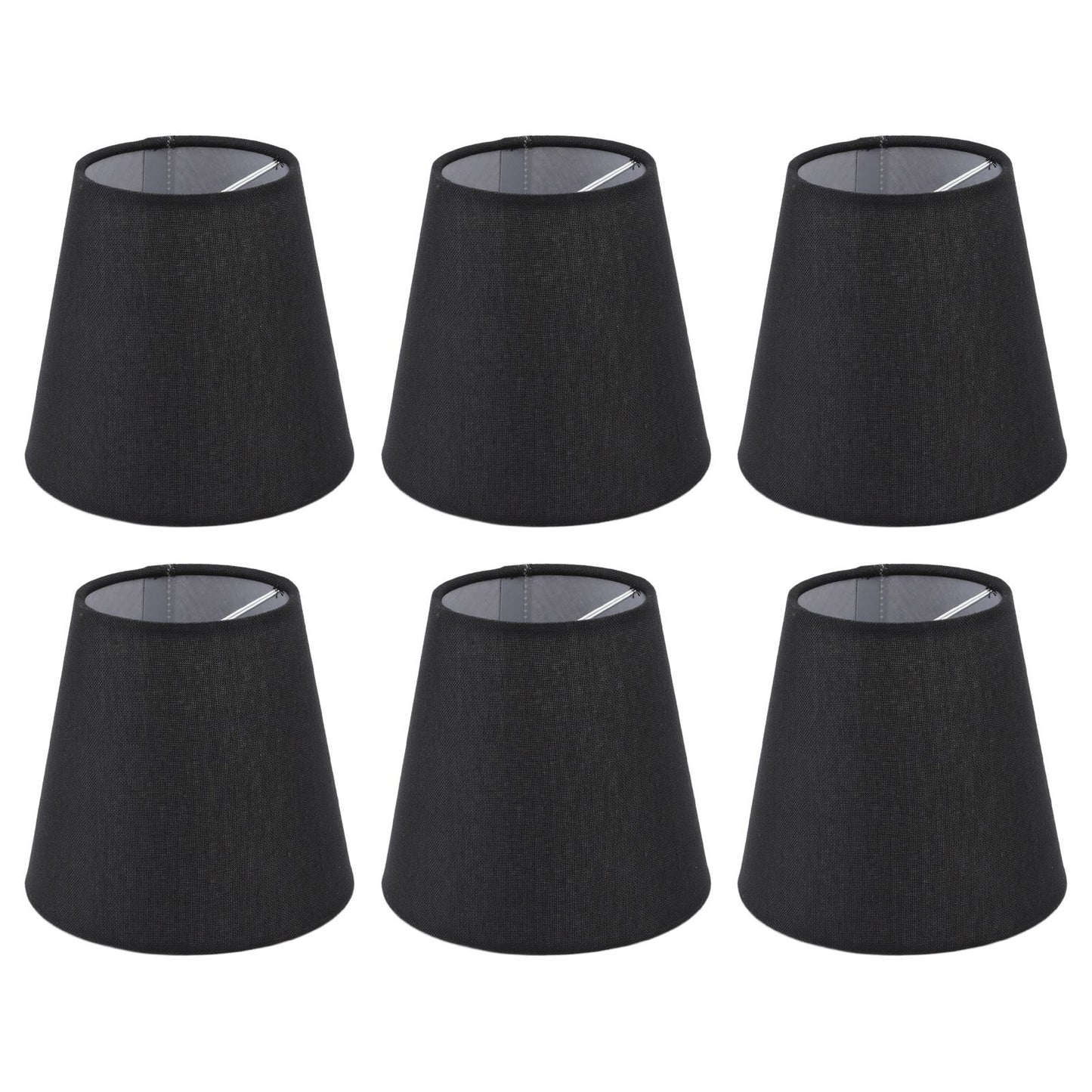 6Pcs Lampshade Lamp Shade Modern Simple Style Home Decoration Black for Small E14 Bulb