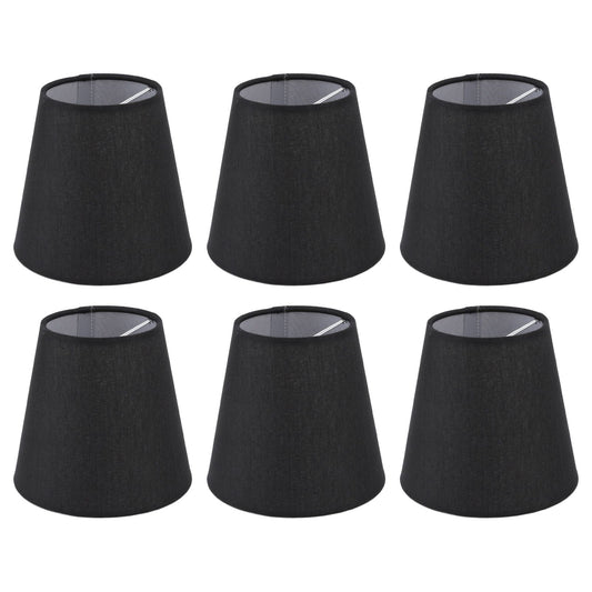 6Pcs Lampshade Lamp Shade Modern Simple Style Home Decoration Black for Small E14 Bulb