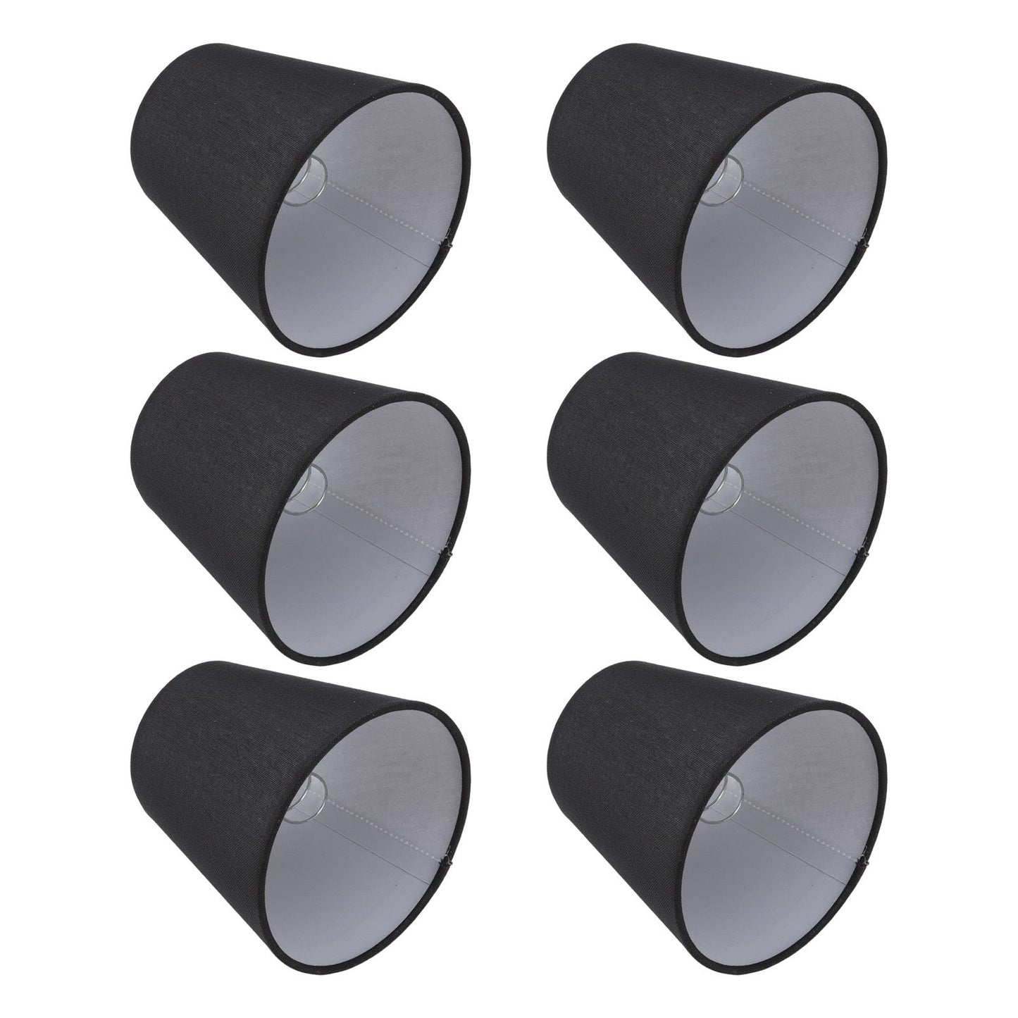 6Pcs Lampshade Lamp Shade Modern Simple Style Home Decoration Black for Small E14 Bulb