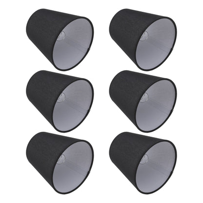 6Pcs Lampshade Lamp Shade Modern Simple Style Home Decoration Black for Small E14 Bulb