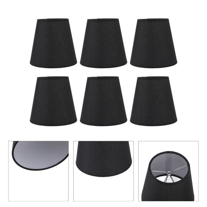 6Pcs Lampshade Lamp Shade Modern Simple Style Home Decoration Black for Small E14 Bulb