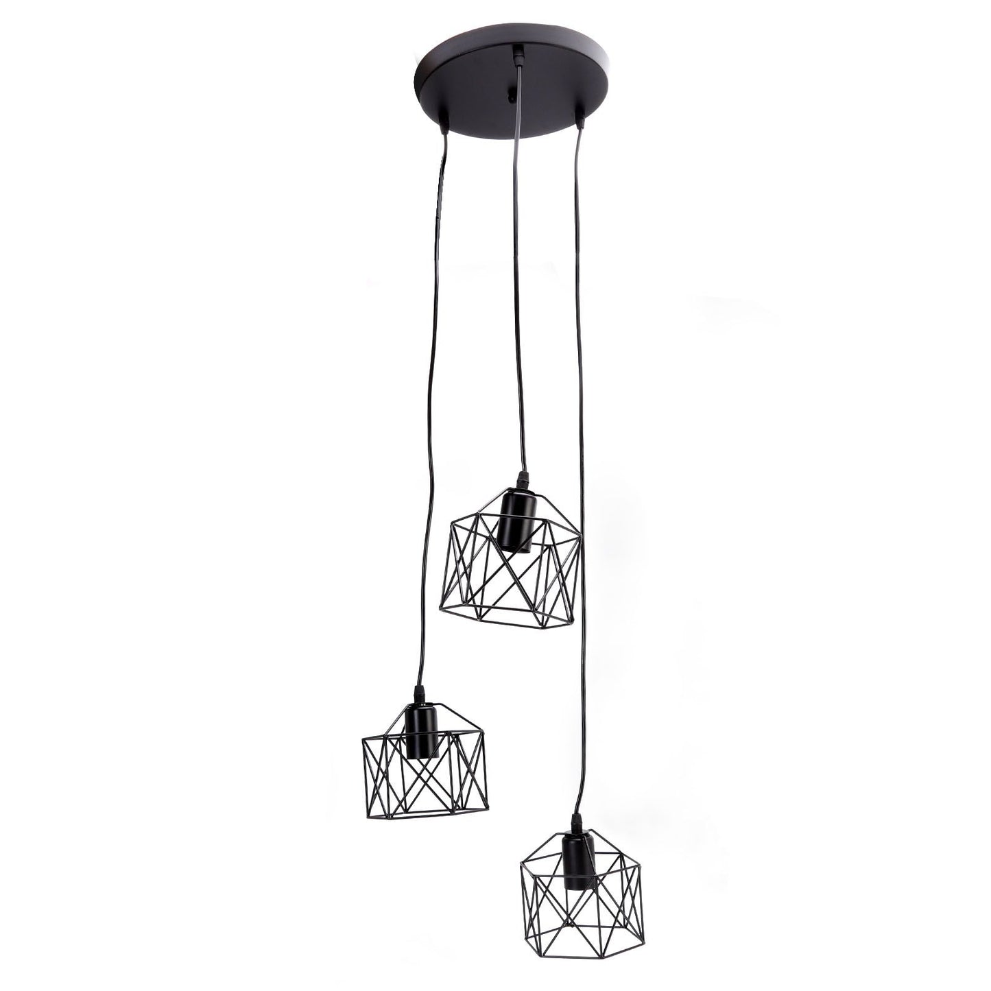 Antique Pendant Lampshade E27 3 Head Retro Unique Style Hanging Light Shade for Home Cafes 85‑240V