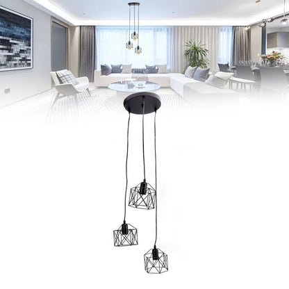 Antique Pendant Lampshade E27 3 Head Retro Unique Style Hanging Light Shade for Home Cafes 85‑240V