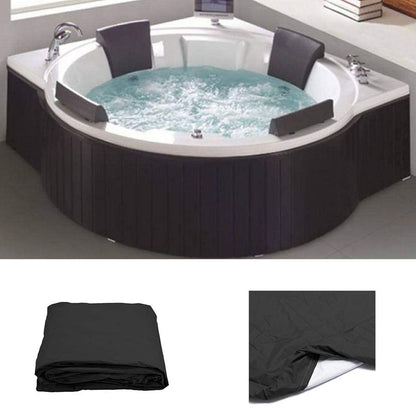 Round Hot Tub Cover Pool Dust Cover Bathtub Drawstring Oxford Cloth Cover for Outdoor Pool Brown