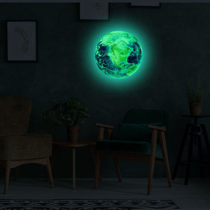 30cm Luminous Earth Sticker Universe Planet Fluorescent Wall Stickers In The Dark DIY Stickers Kids Bedroom Decoration