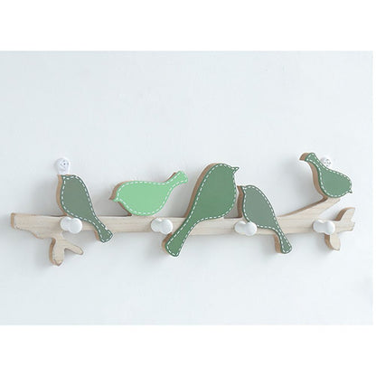 Wooden Wall Mounted Bird Hooks Wall Decoration Wall Hanging Clothes Hook