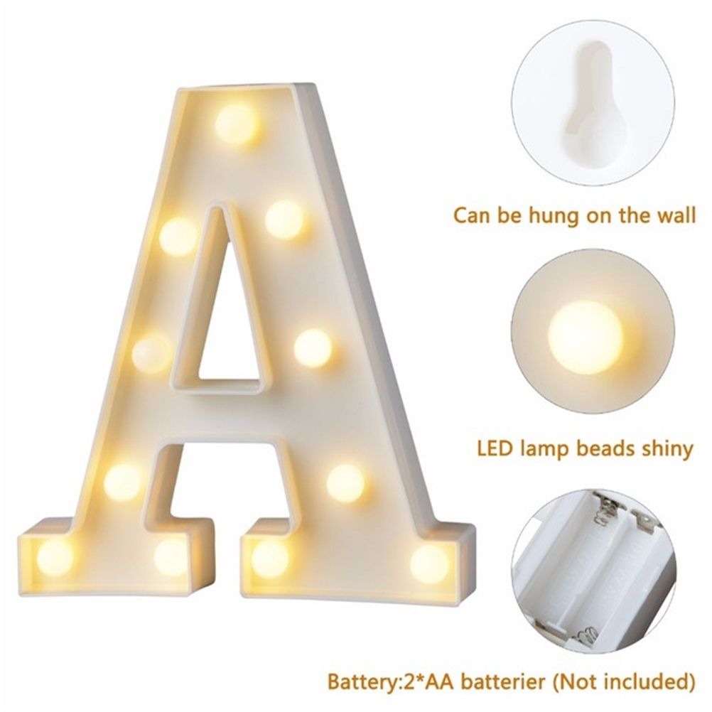 LED 26 Alphabet Letter Number Lights Ampersand and Symbol Love Heart Light Up Sign Lamp For Love Wedding Home Party Holiday Bar Decoration
