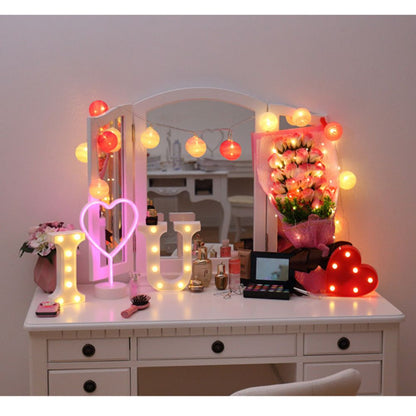 LED 26 Alphabet Letter Number Lights Ampersand and Symbol Love Heart Light Up Sign Lamp For Love Wedding Home Party Holiday Bar Decoration