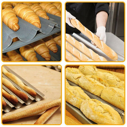 Non Stick Perforated French Bread Pan Bakeware Toast Cooking Bake Mold Home Bread Baking Mold
