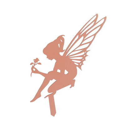 Decorative Garden Stakes Fairy Silhouette Metal Yard Stakes Arts Outdoor Garden Decor Spring Decor
