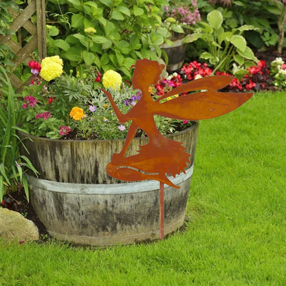 Decorative Garden Stakes Fairy Silhouette Metal Yard Stakes Arts Outdoor Garden Decor Spring Decor