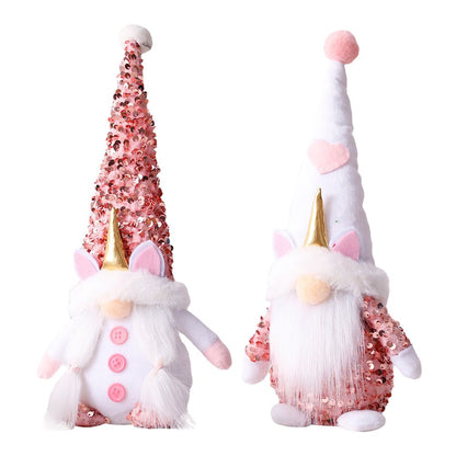 Pink Gnome Plush Dwarf Doll Home Table Ornaments Holiday Decorations
