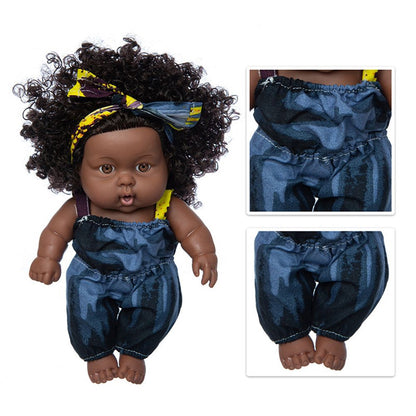 8 inch Black Dolls African Girl Dolls Lifelike Baby Play Doll for Kids Birthday Gift