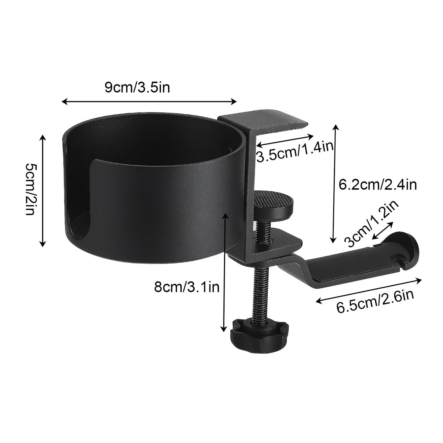 Desk Cup Holder with Headphone Hanger