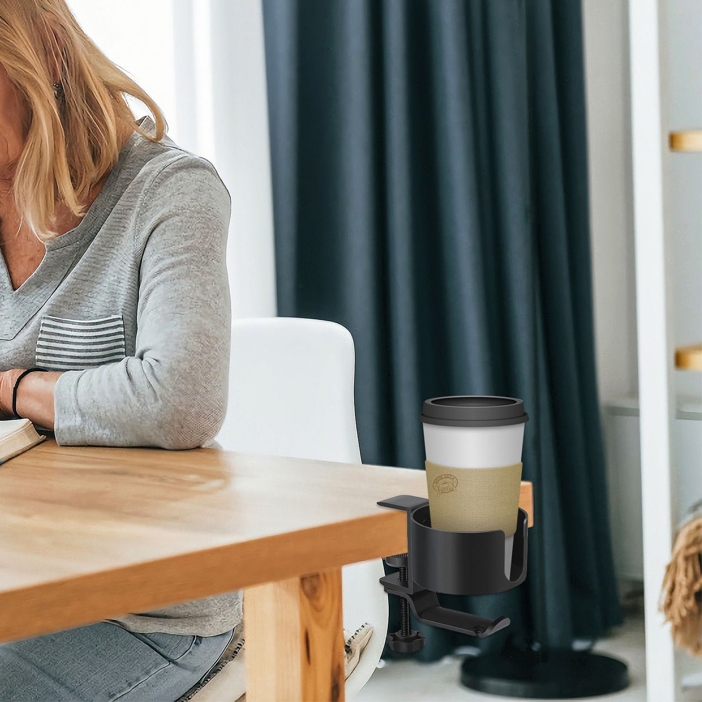 Desk Cup Holder with Headphone Hanger